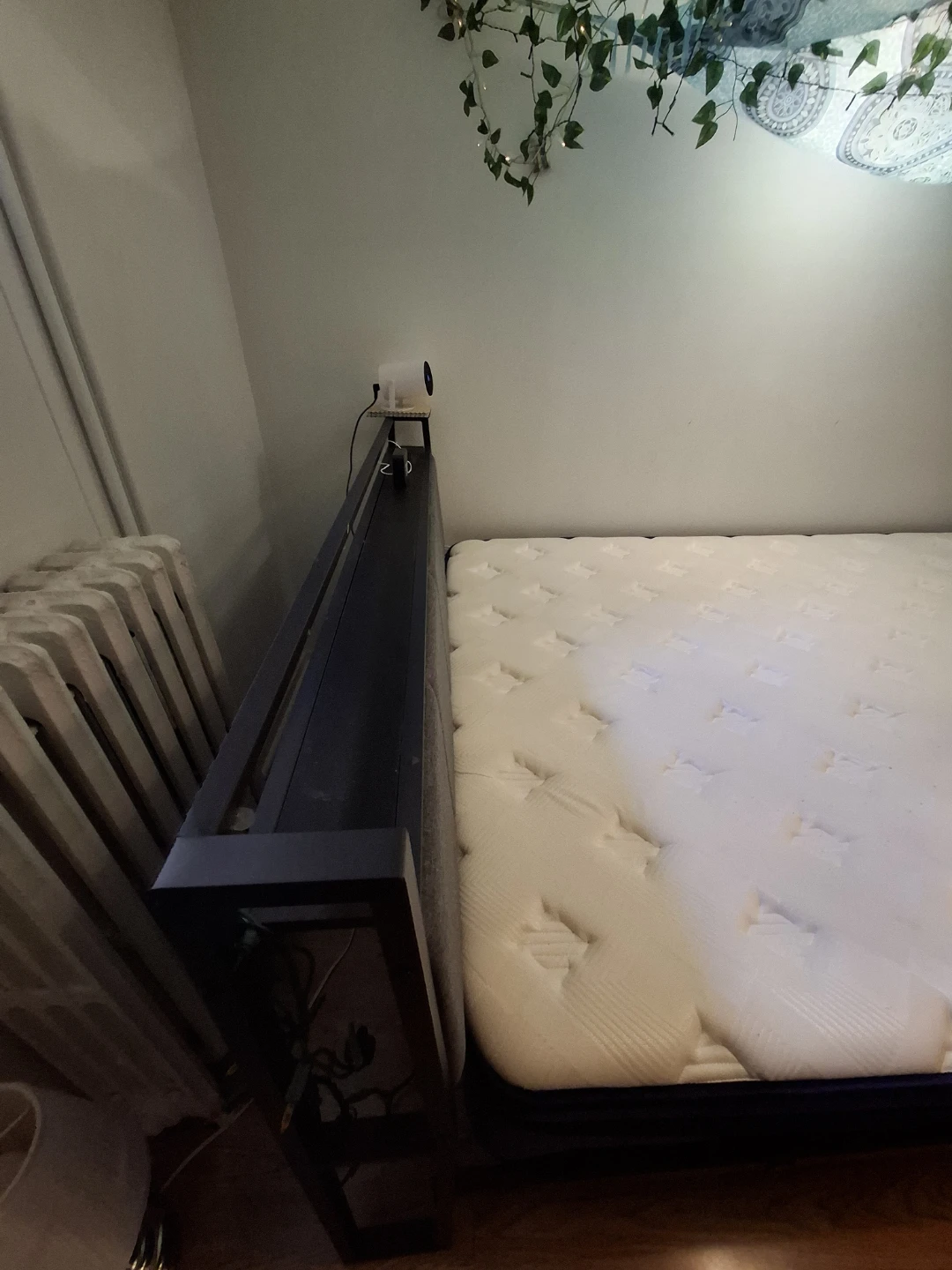 Black Metal Bed Frame with Storage Headboard - photo 3