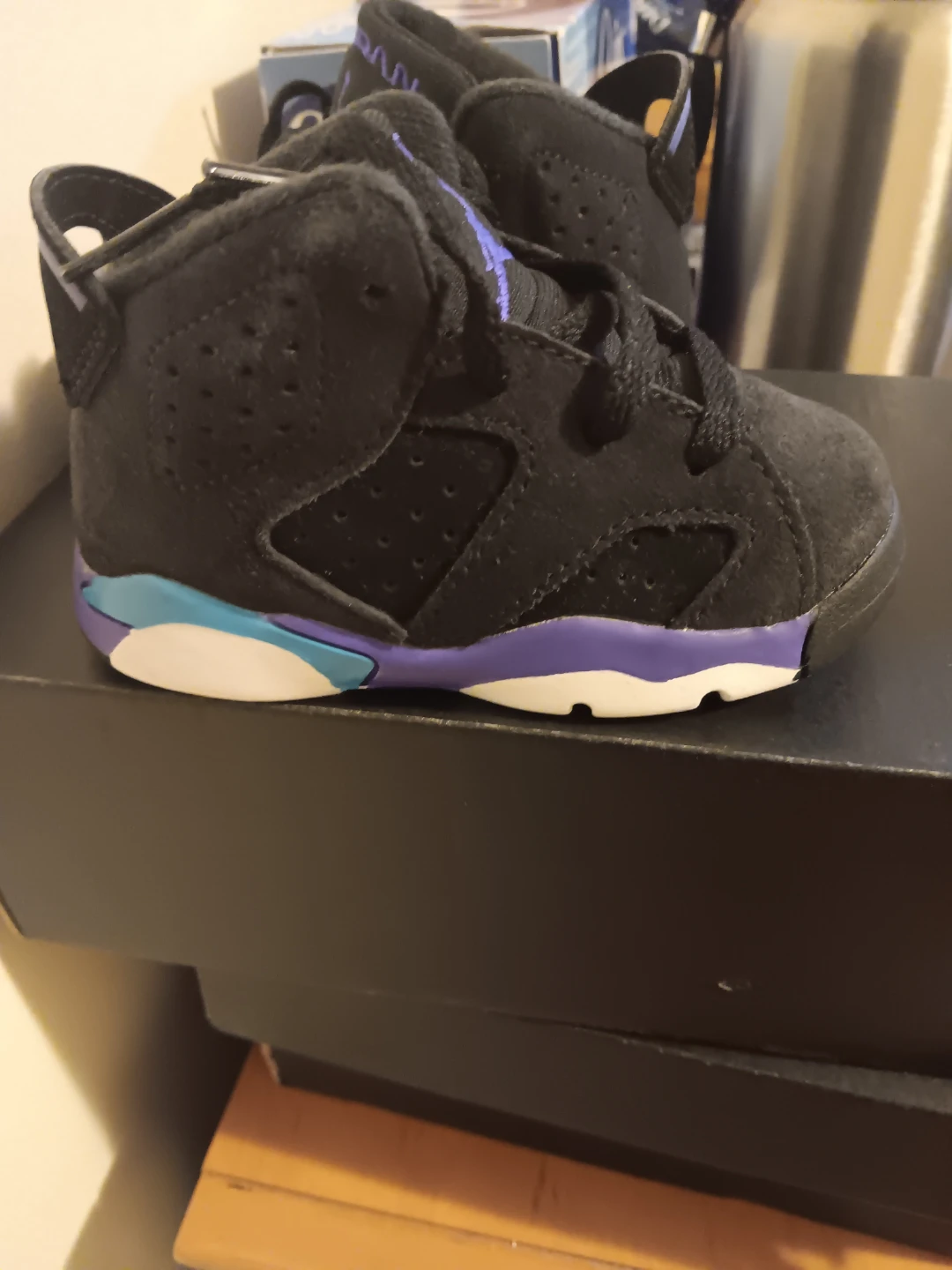 New Jordan Retro 6 Toddler Aqua Purple 5C