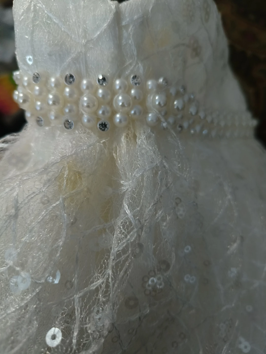 White Pearl Beaded Baby Dress - photo 2