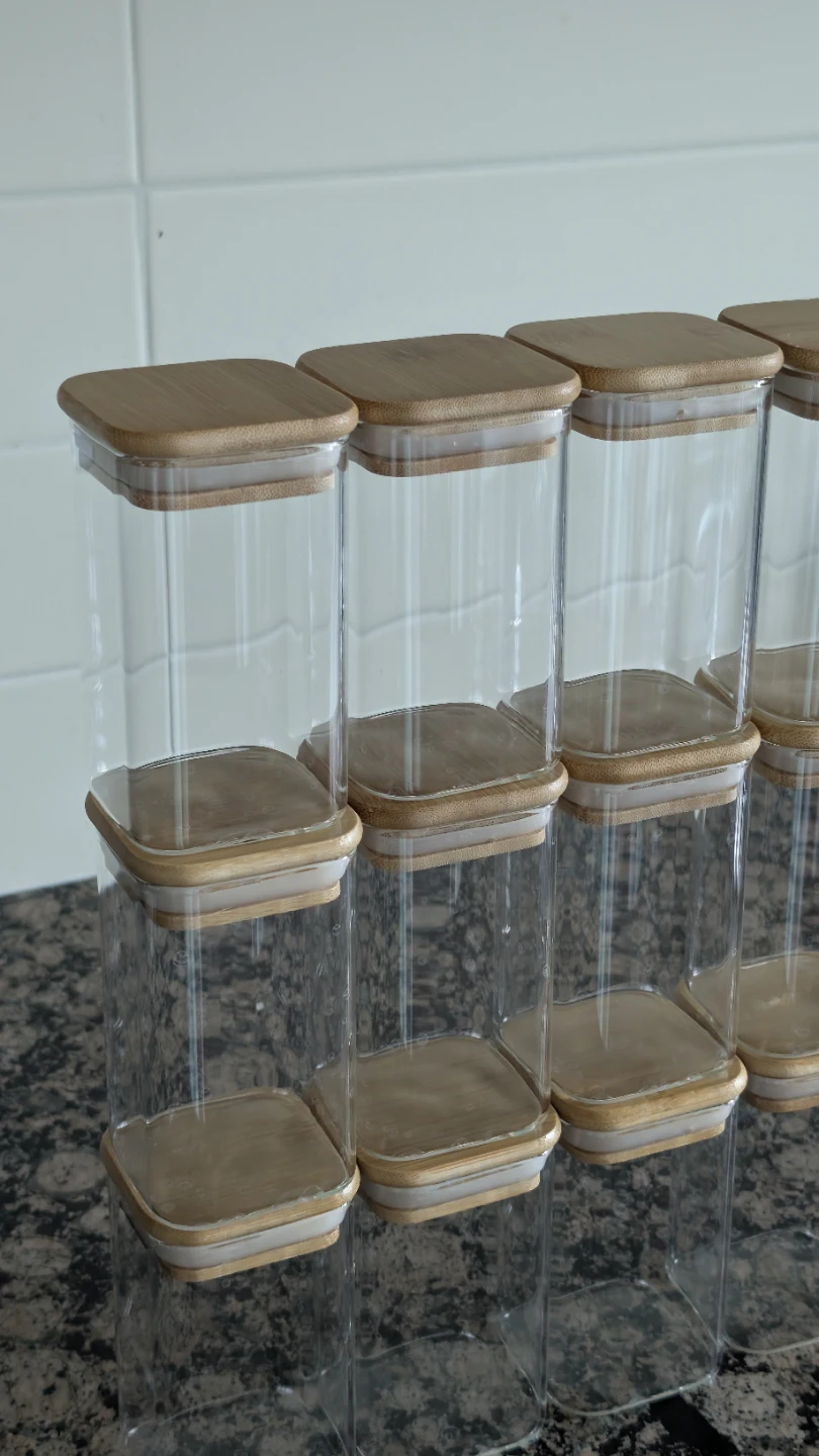 Set of 12 Glass Spice Jars with Bamboo Lids - photo 2