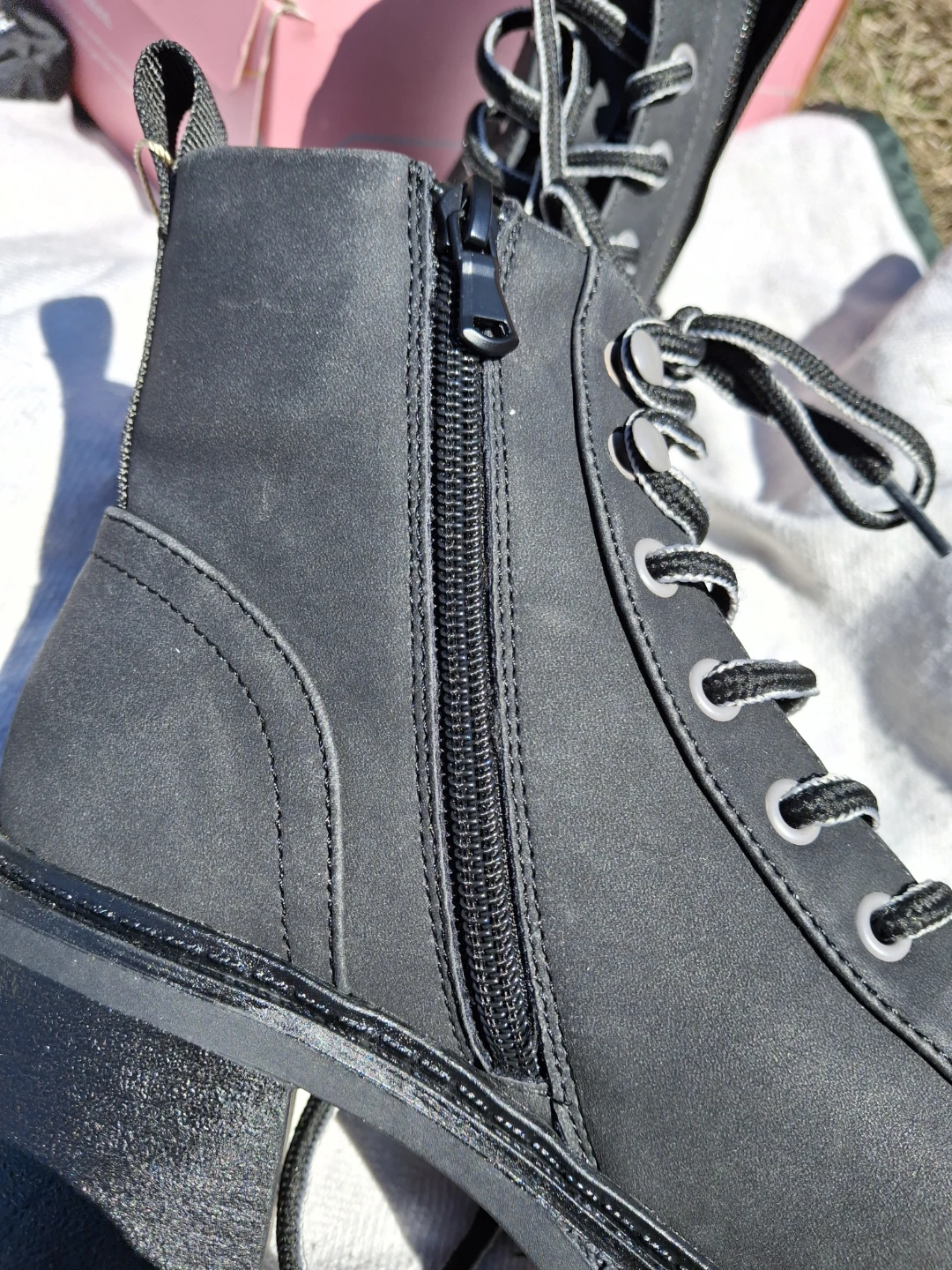 Bata Women's Black Combat Boots Size 37 - photo 4