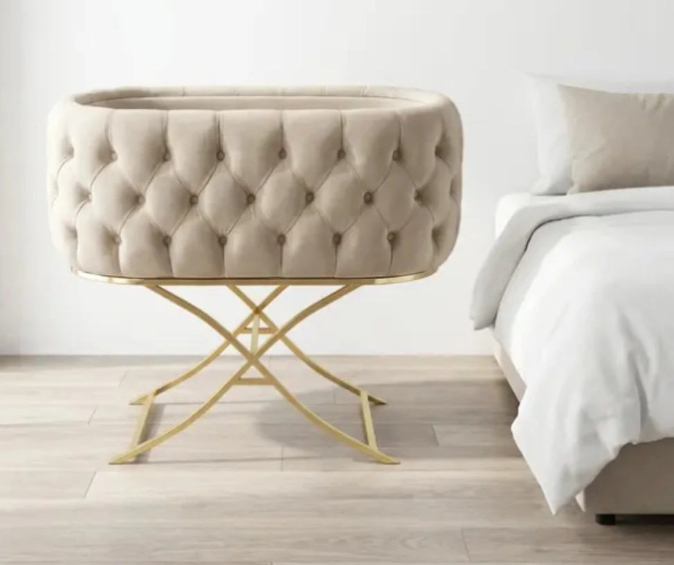 Restoration Hardware Tufted Velvet Bassinet