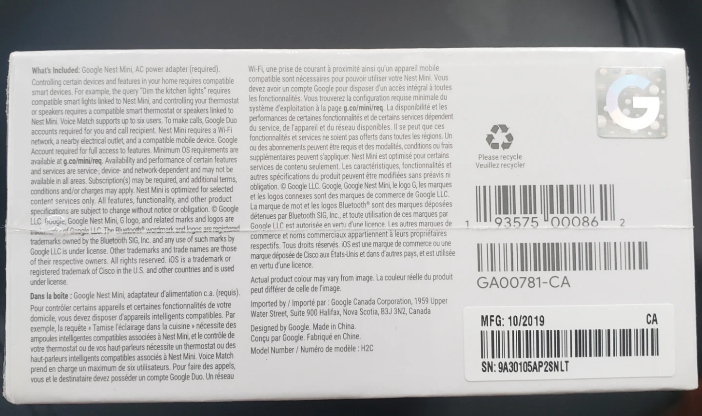 Google Nest Mini (2nd Gen) Smart Speaker - photo 4