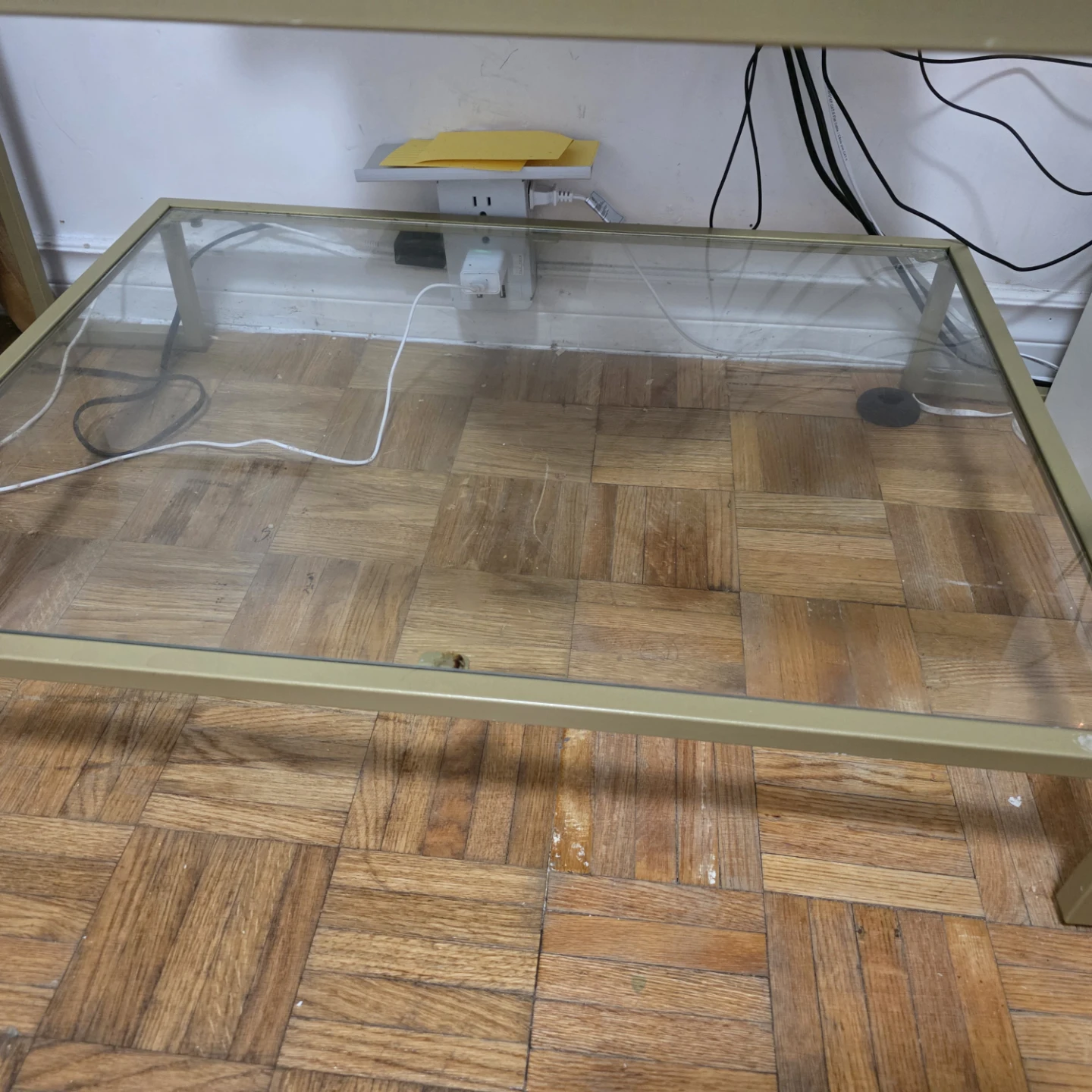 Gold Metal and Glass Coffee Table - photo 4