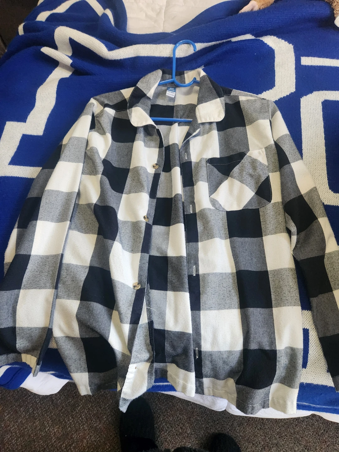 Old Navy Black and White Flannel Shirt