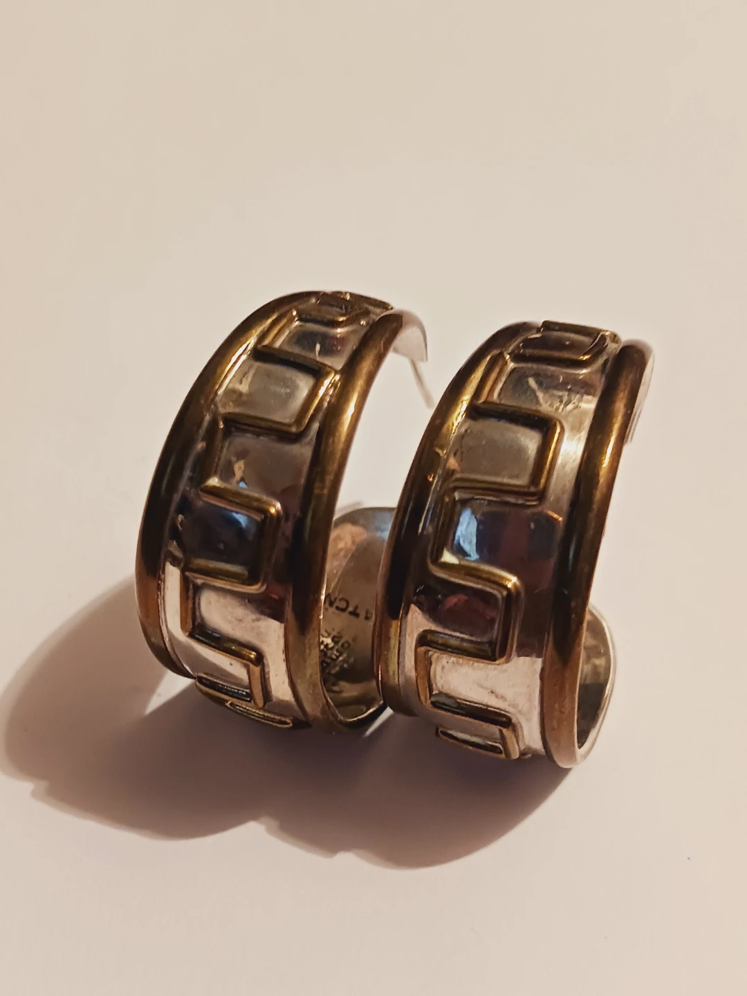Taxco Mexico Laton Sterling Silver 925 Hoops Earrings - photo 2
