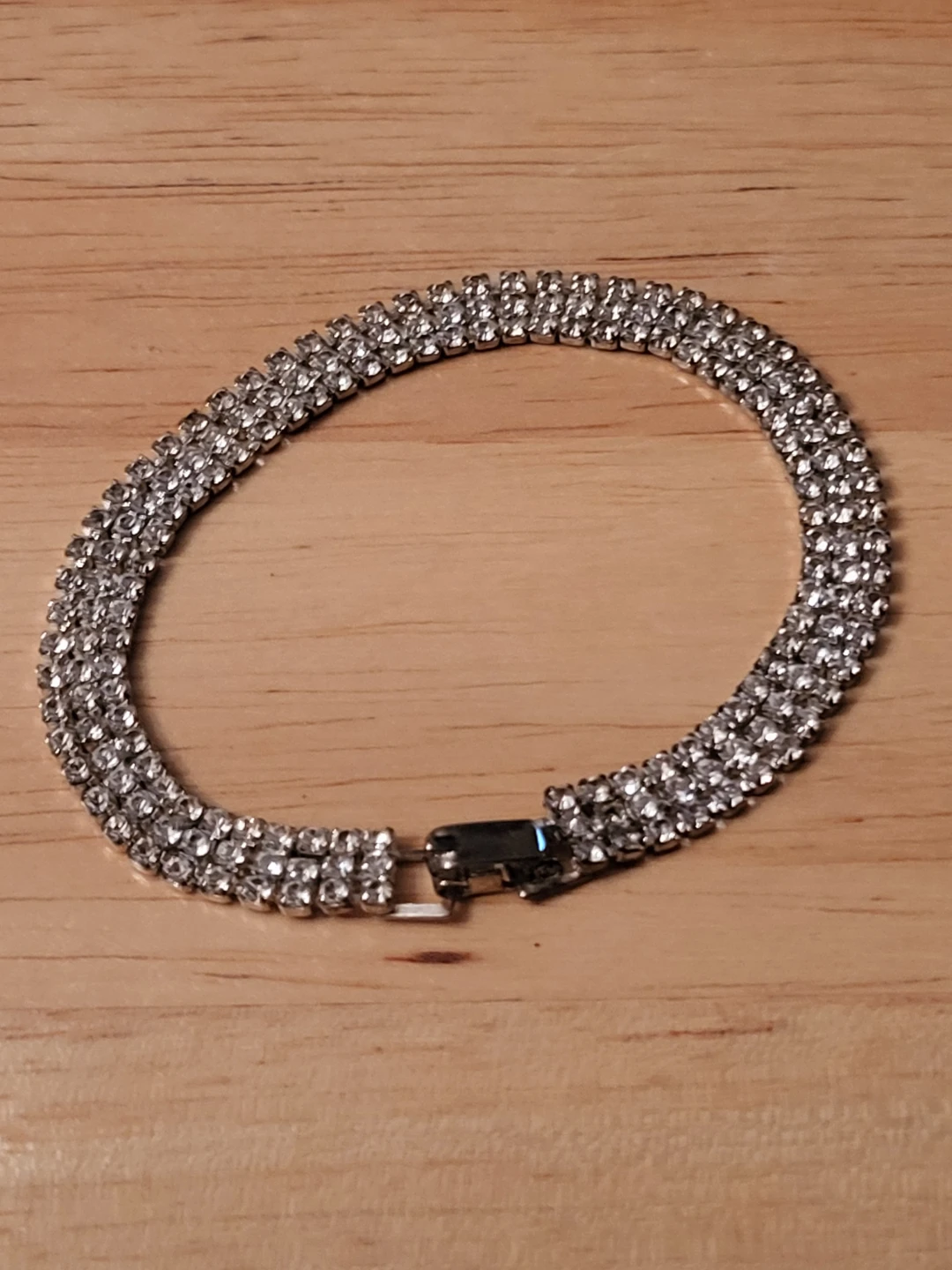 Silver-tone rhinestone tennis bracelet