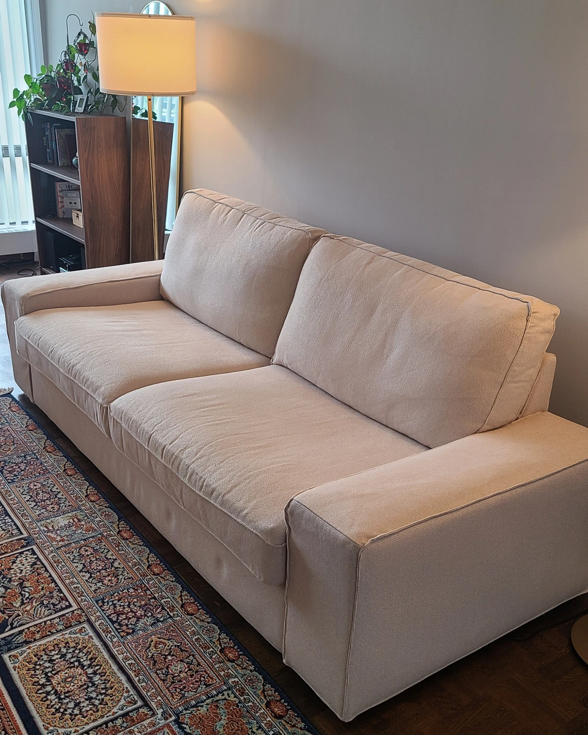 Beige Three-Seater Sofa
