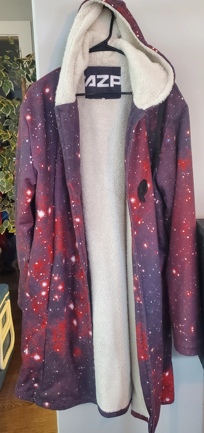 AZP Galaxy Print Fleece-Lined Coat