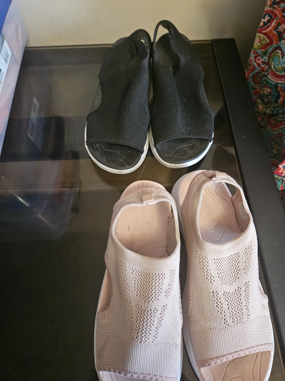 Two pairs of Skechers sandals