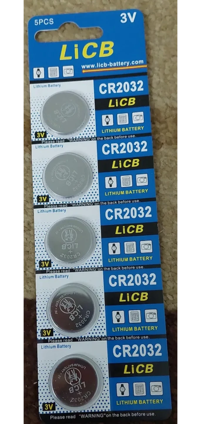 LiCB CR2032 3V Lithium Batteries - 5 Pack