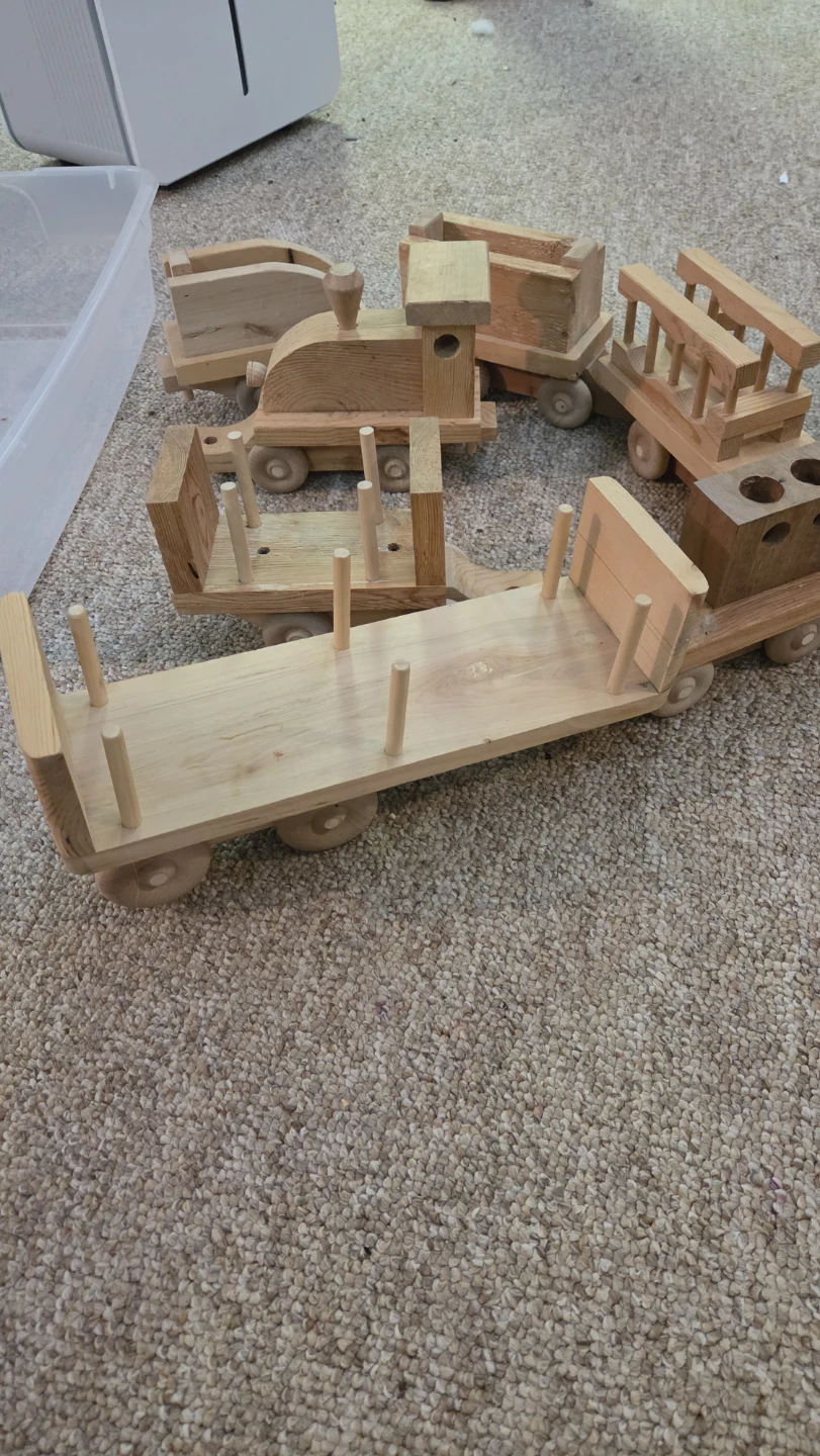 Handmade Wooden Toy Train Set