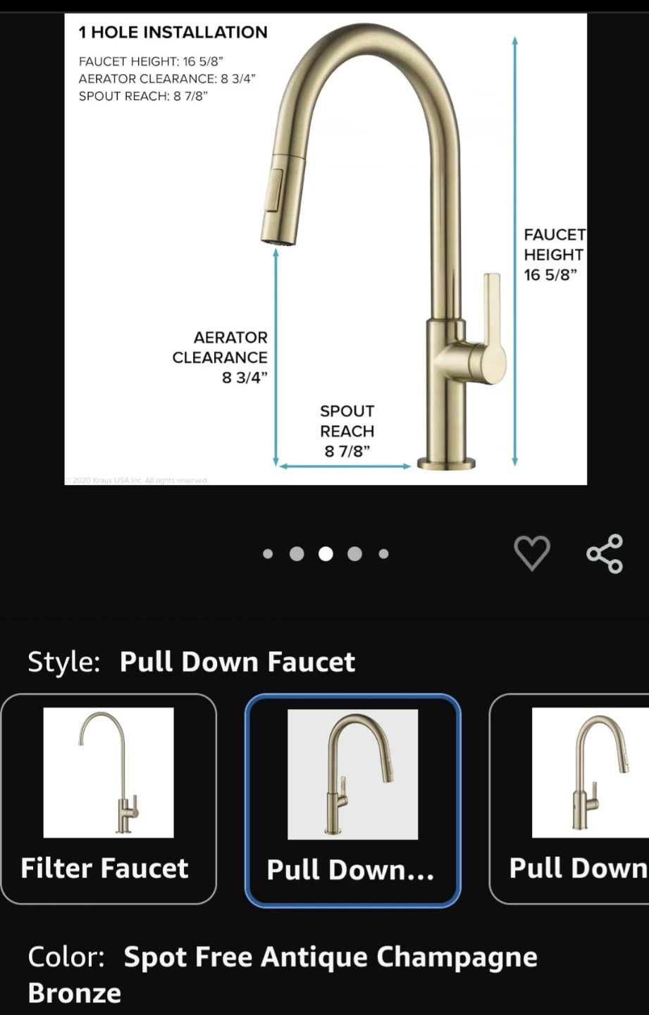 Kraus Oletto Single Handle Pull Down Kitchen Faucet - photo 5
