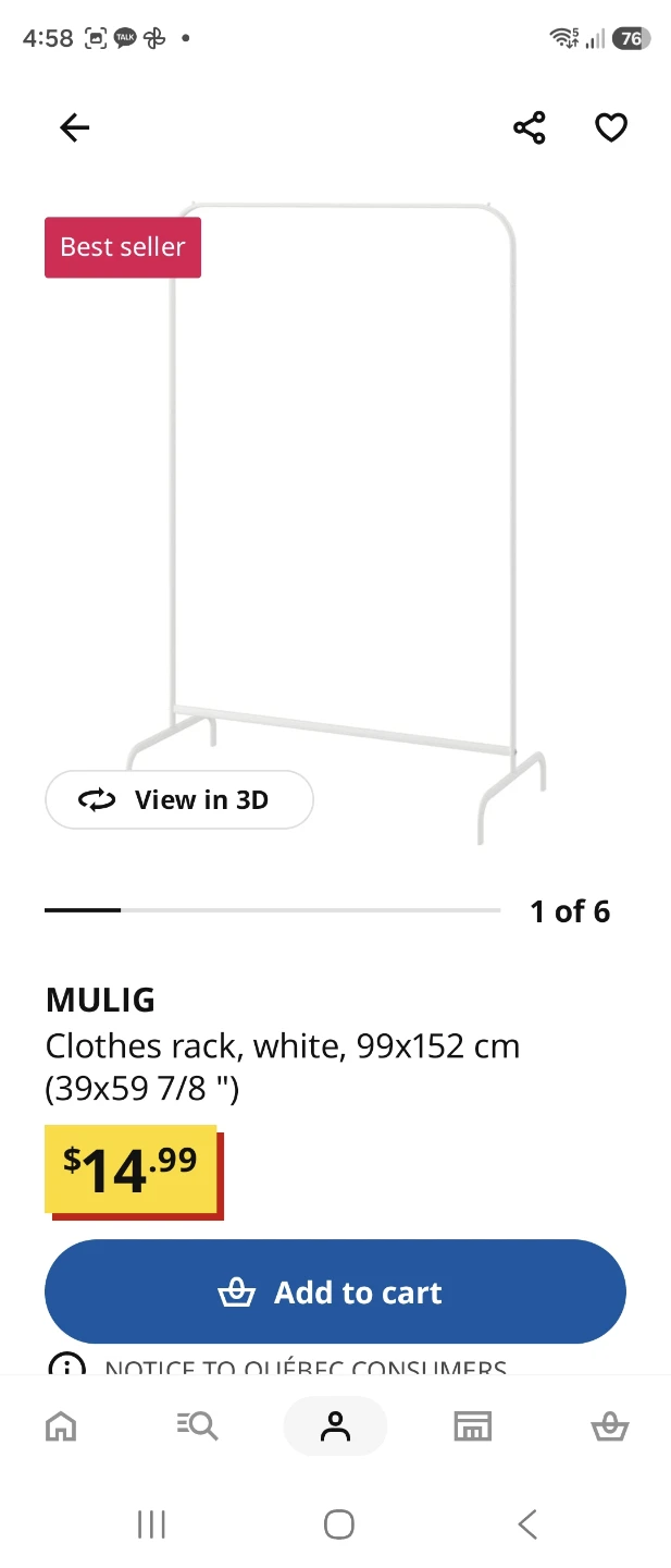 IKEA MULIG Clothes Rack White