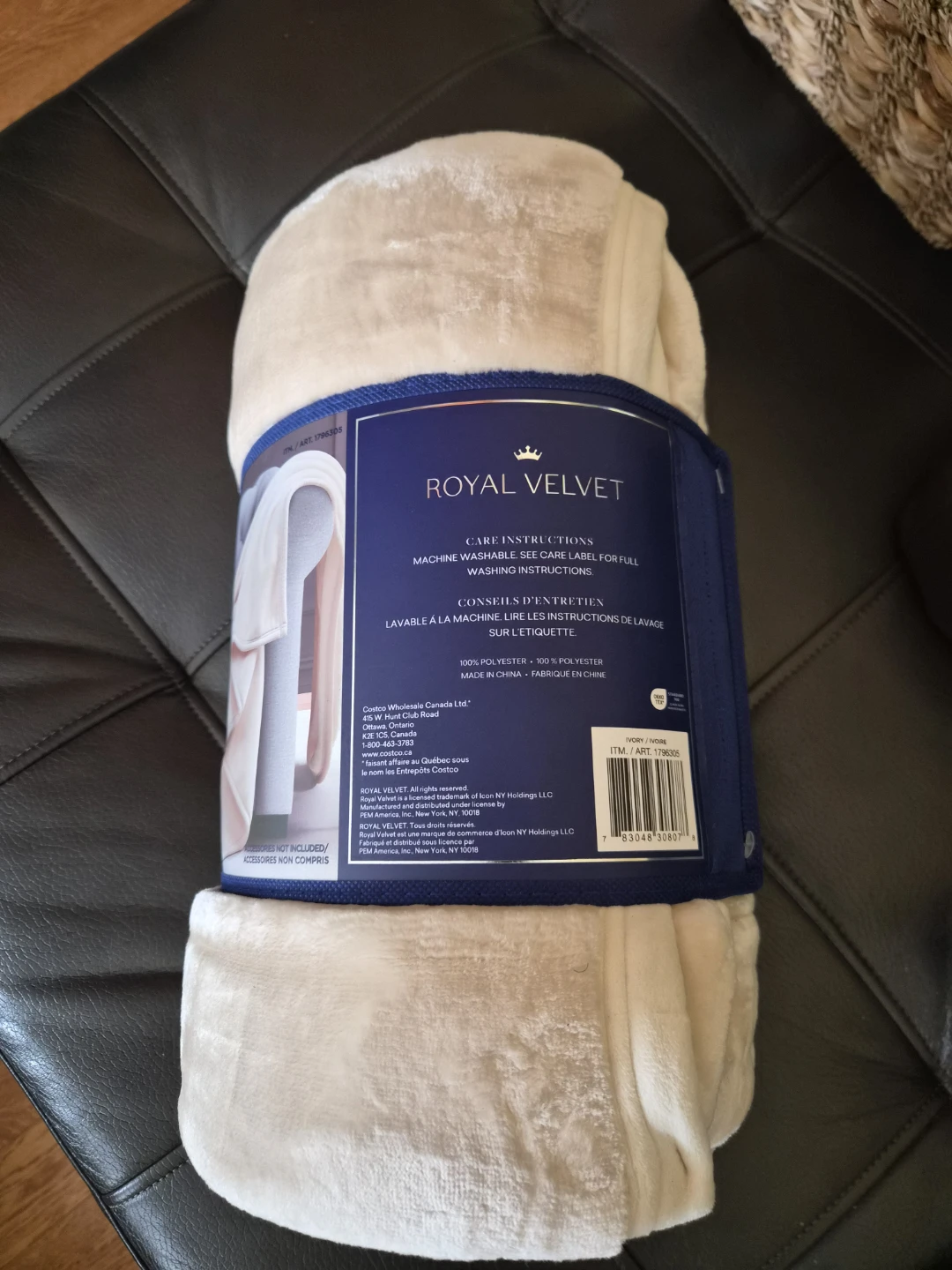 Royal Velvet Plush Throw Blanket - Beige