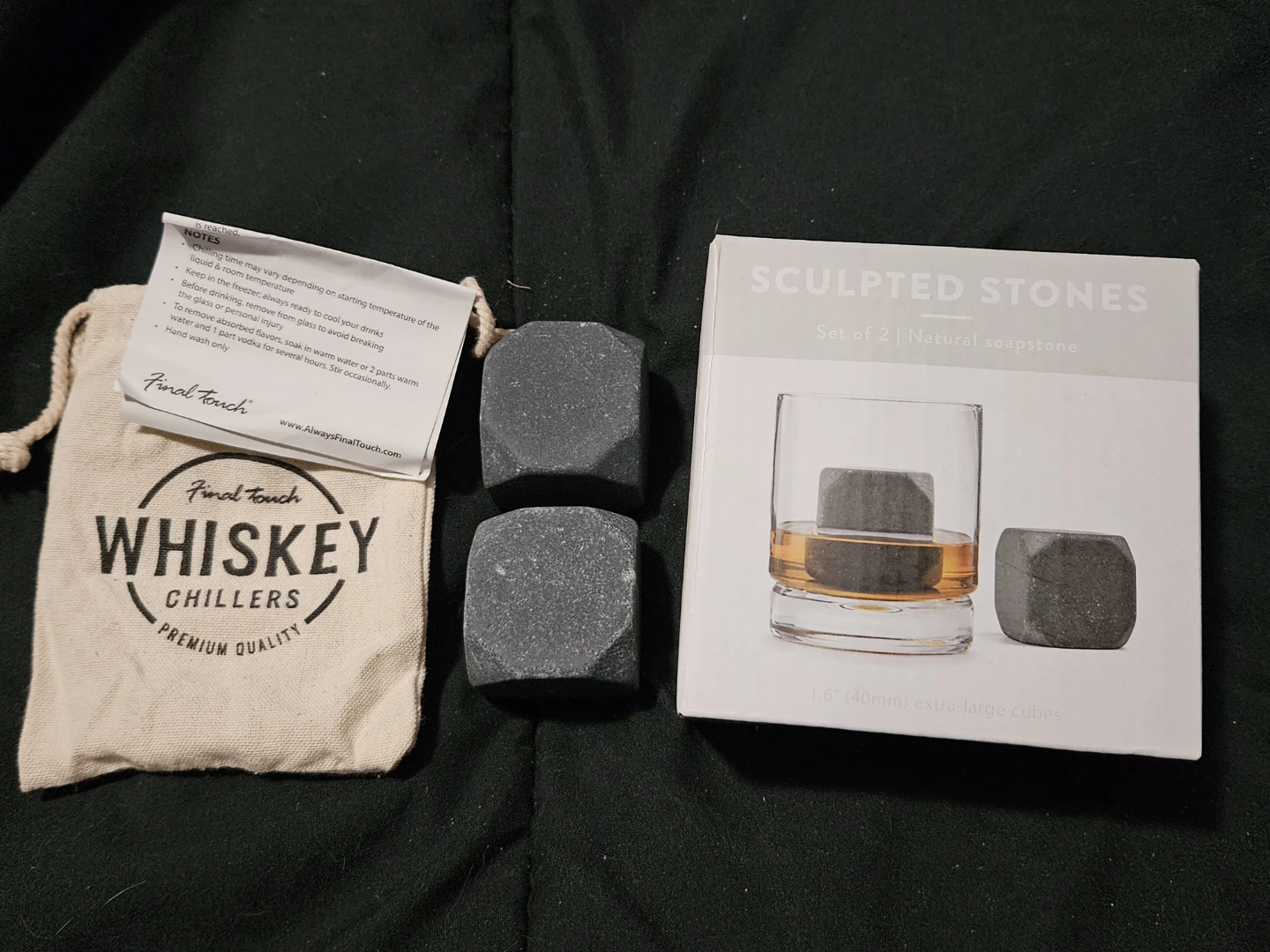 Final Touch Sculpted Stones Whiskey Chillers