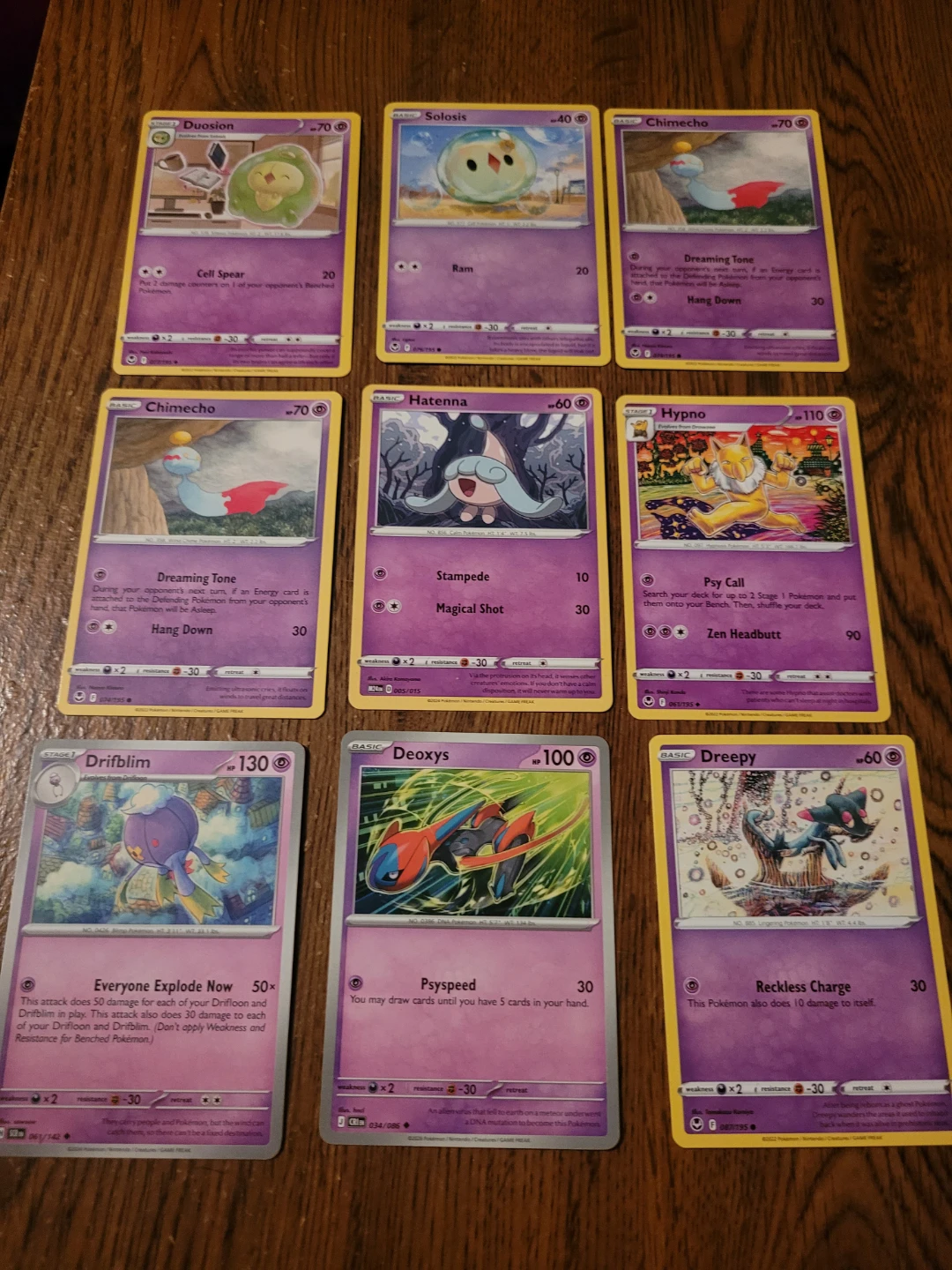 Psychic pokemon cards