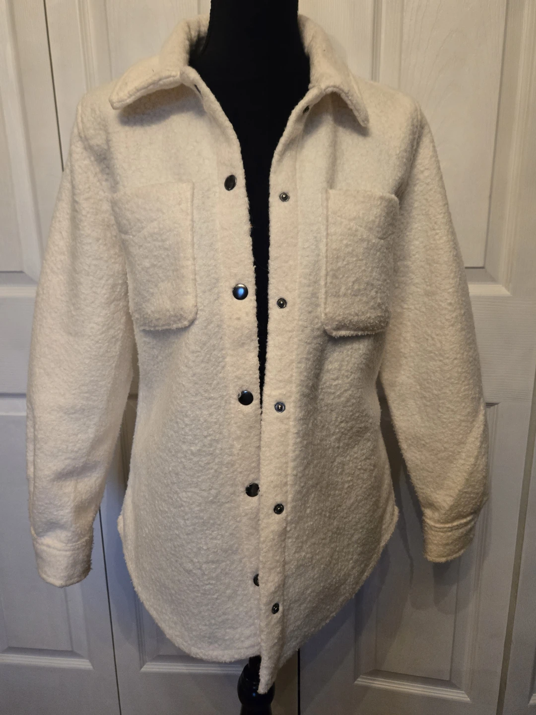 White Sherpa Shacket Small - photo 4
