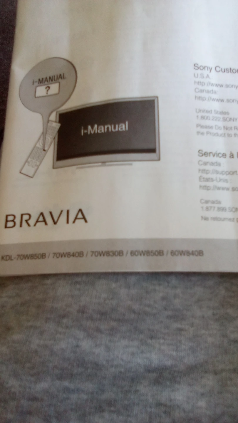 Sony Bravia Television Operating Instructions Manual