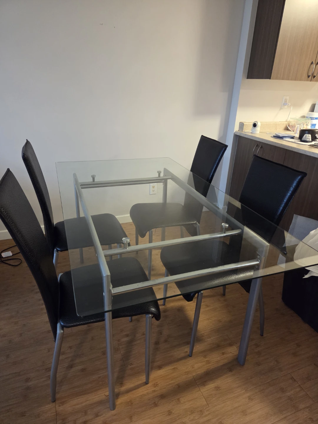 Glass Dining Table with 4 Chairs - photo 2