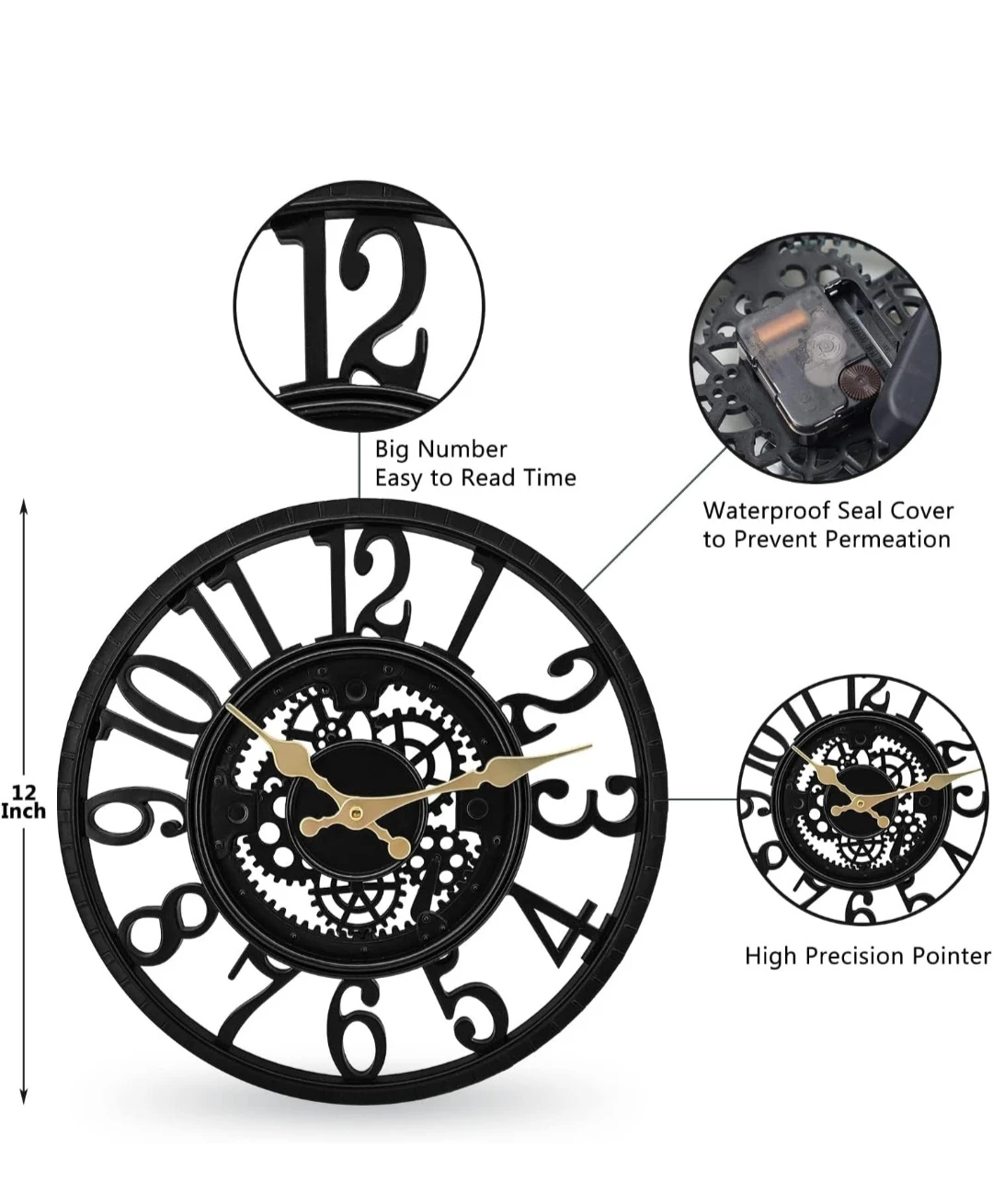 Industrial Style Wall Clock - photo 2