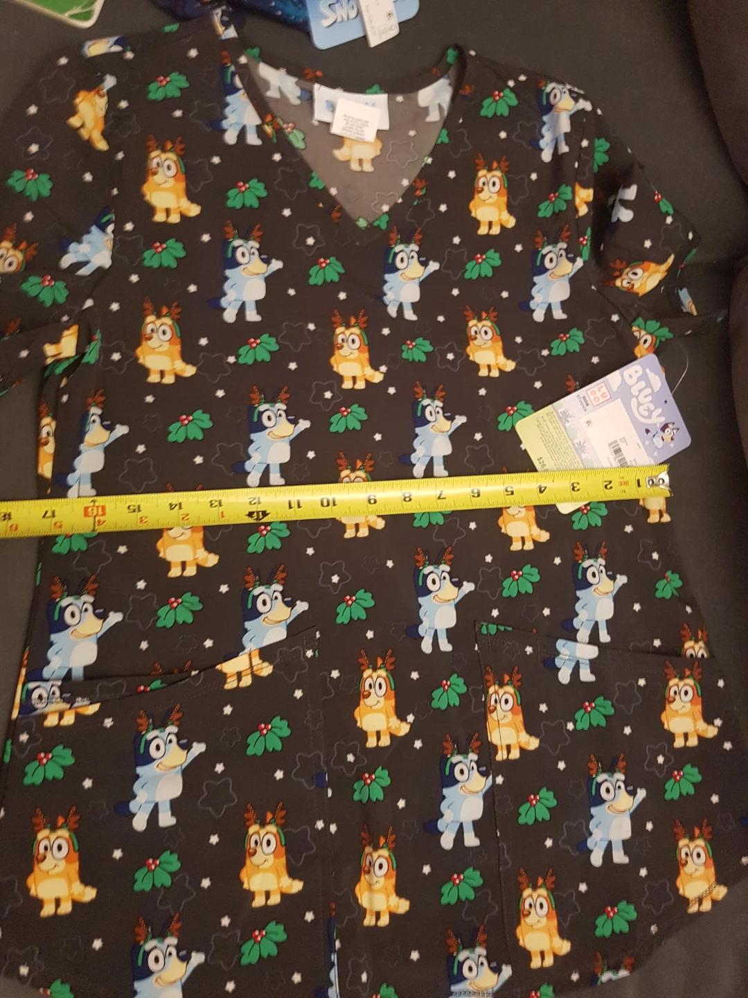 Brand new black and Disney and Bluey Printed Scrub Tops - photo 4
