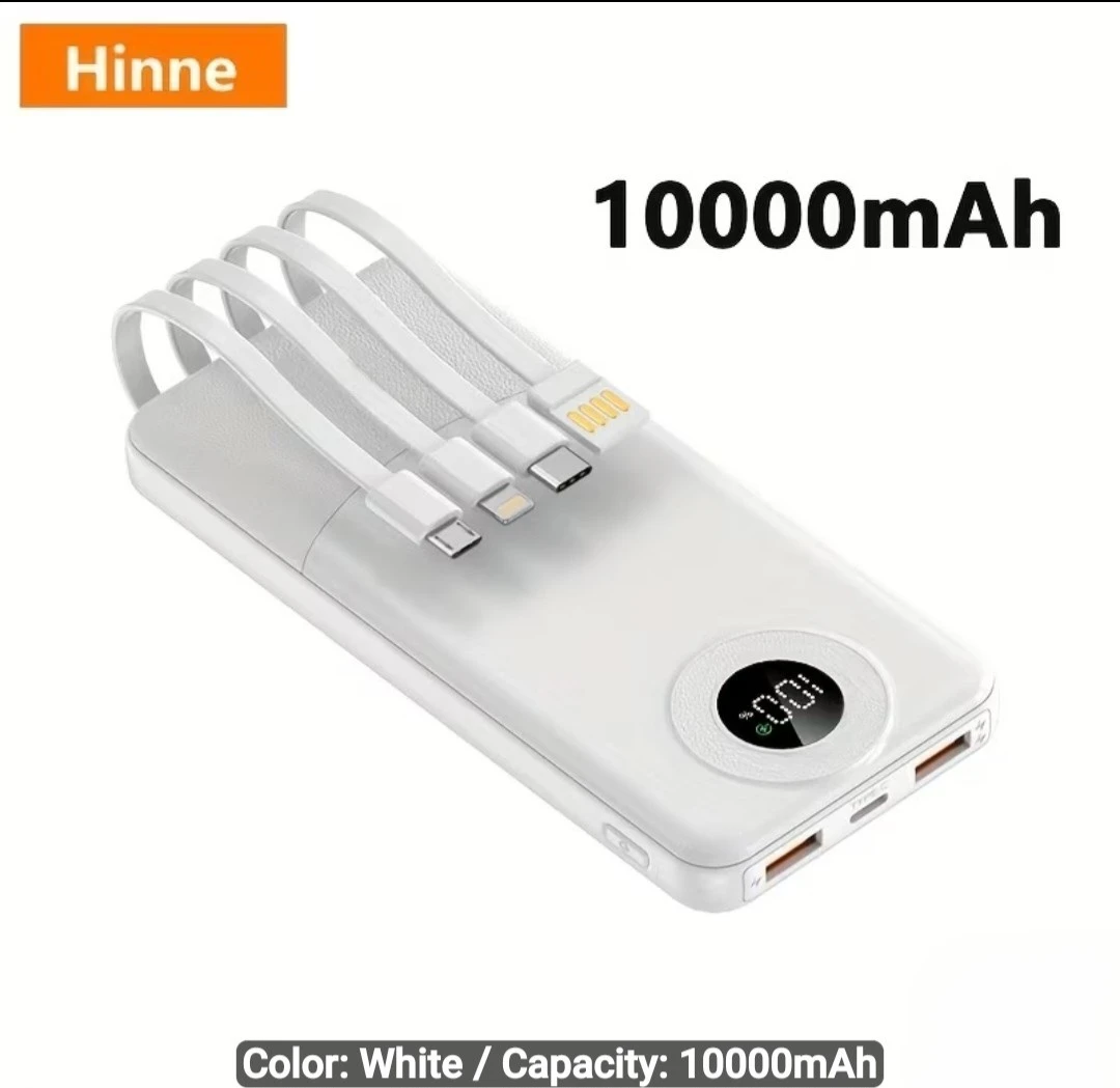 ​Brand New Hinne 10,000mAh Power Bank with Built-in Cables