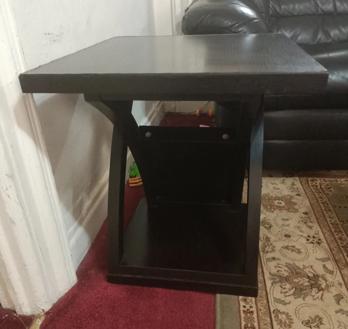 Dark Brown X-Frame Side Table - photo 2
