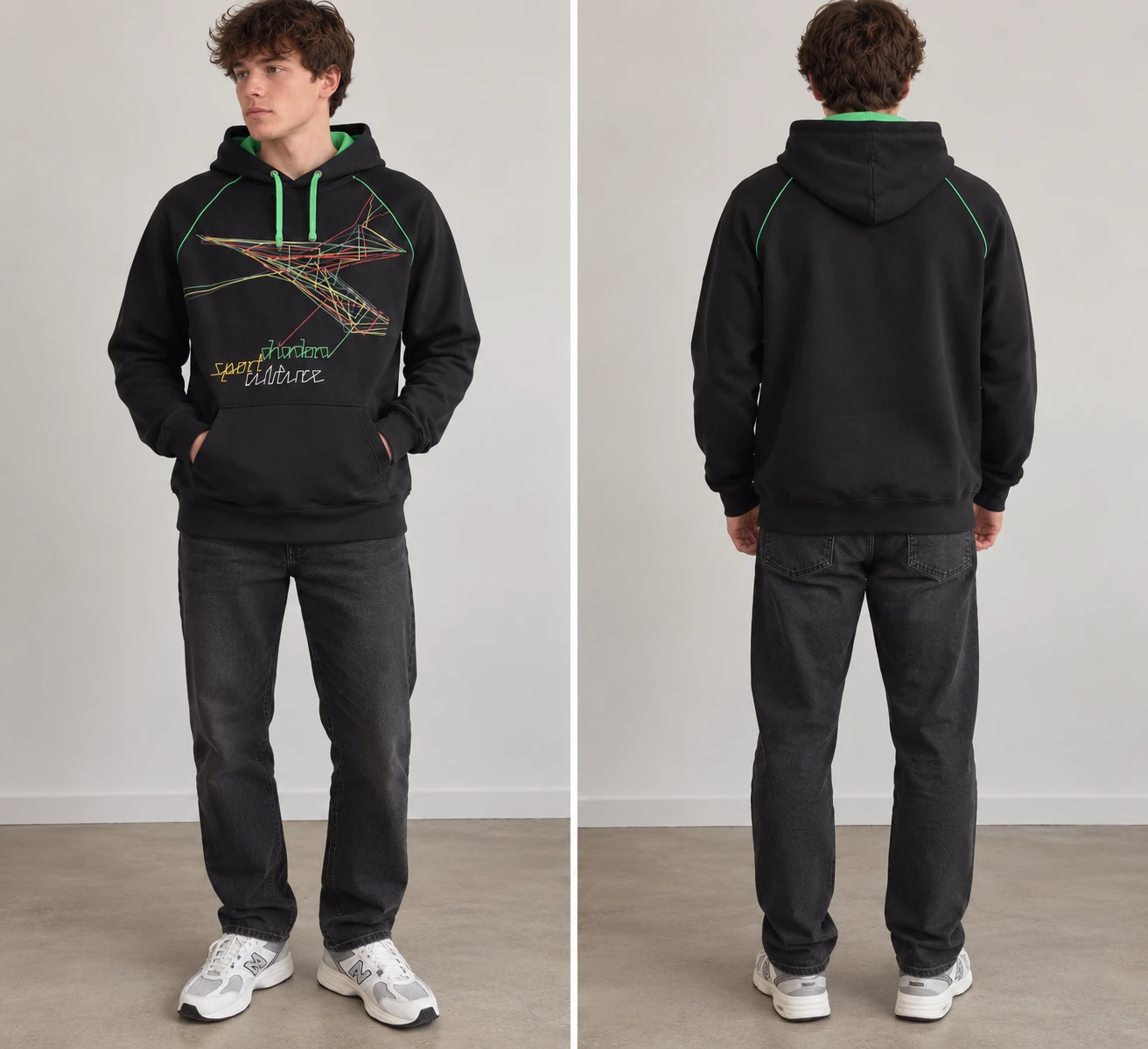 Diadora Black Hoodie Size M