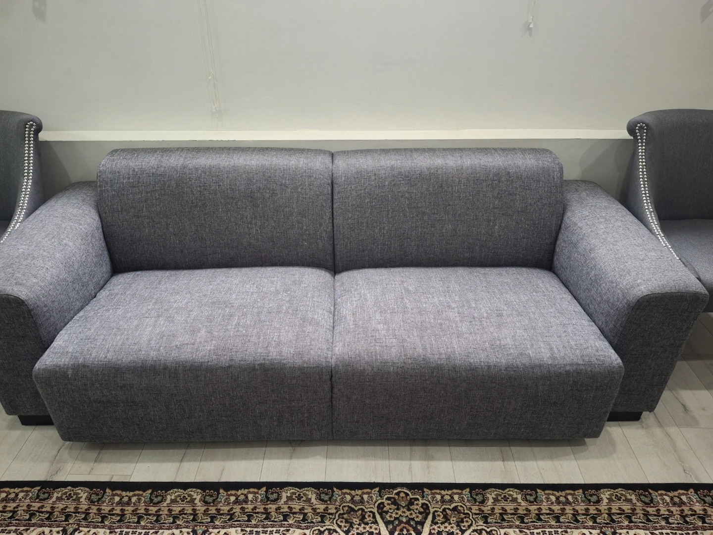 Set of Two Grey Accent Chairs and matching sofa - photo 2