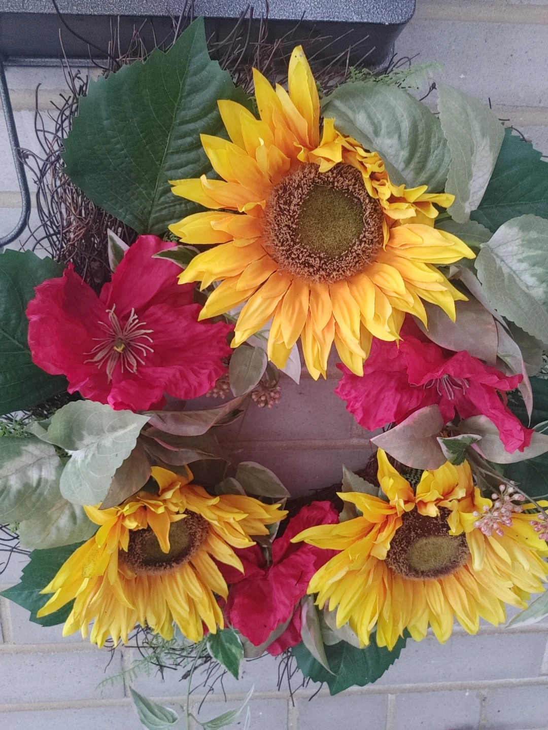 wreath Sunflower and Red Flower Wreath - photo 2