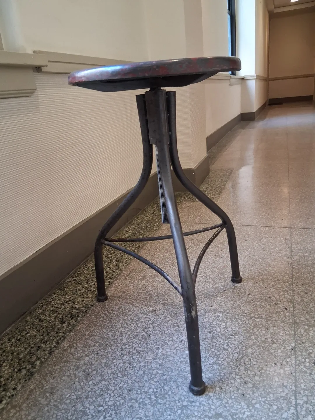 Vintage Industrial Adjustable Metal Stool - photo 2