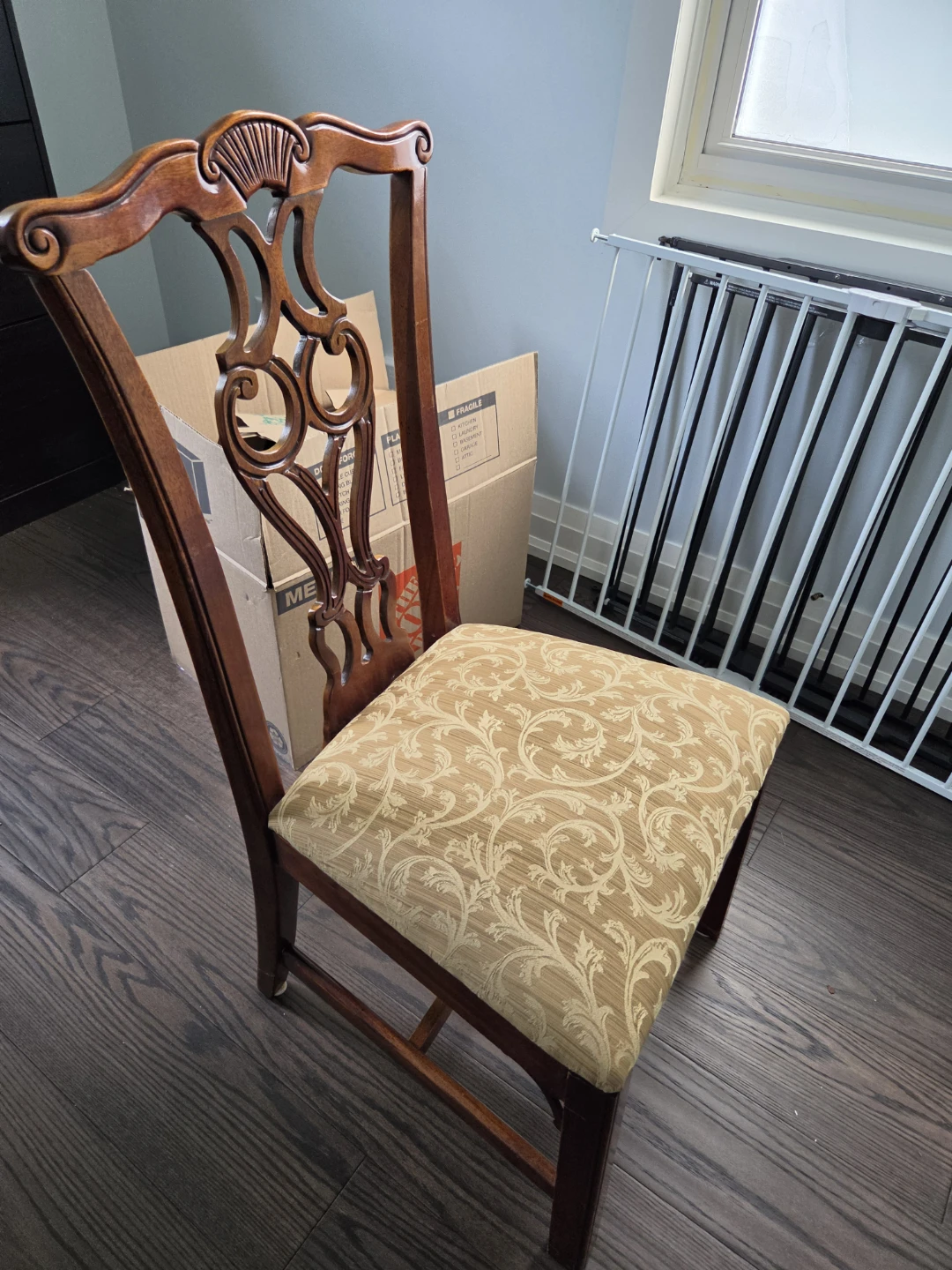 Traditional ornate wooden dining chair