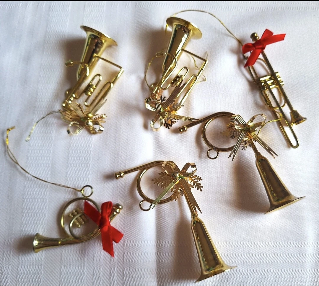 Gold Christmas Horn Ornaments from Sears