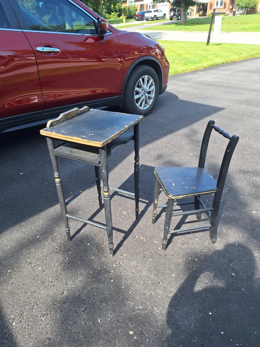 Vintage Kids School Desk and Chair - photo 3