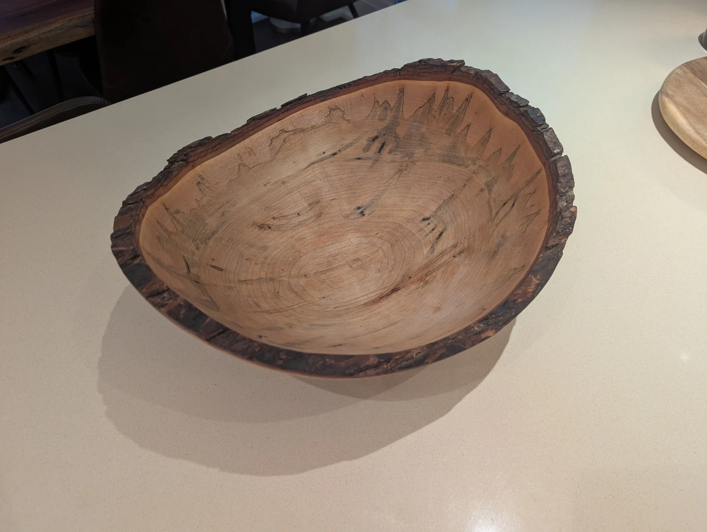 Handcrafted Stinson Studios Bark-Edge Wooden Bowl