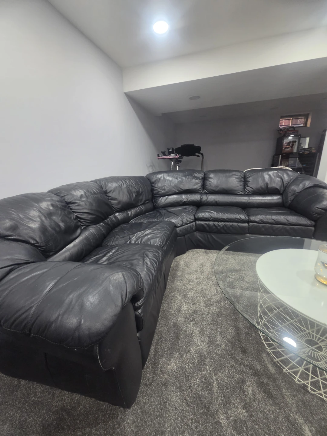 Black Leather Sectional Sofa