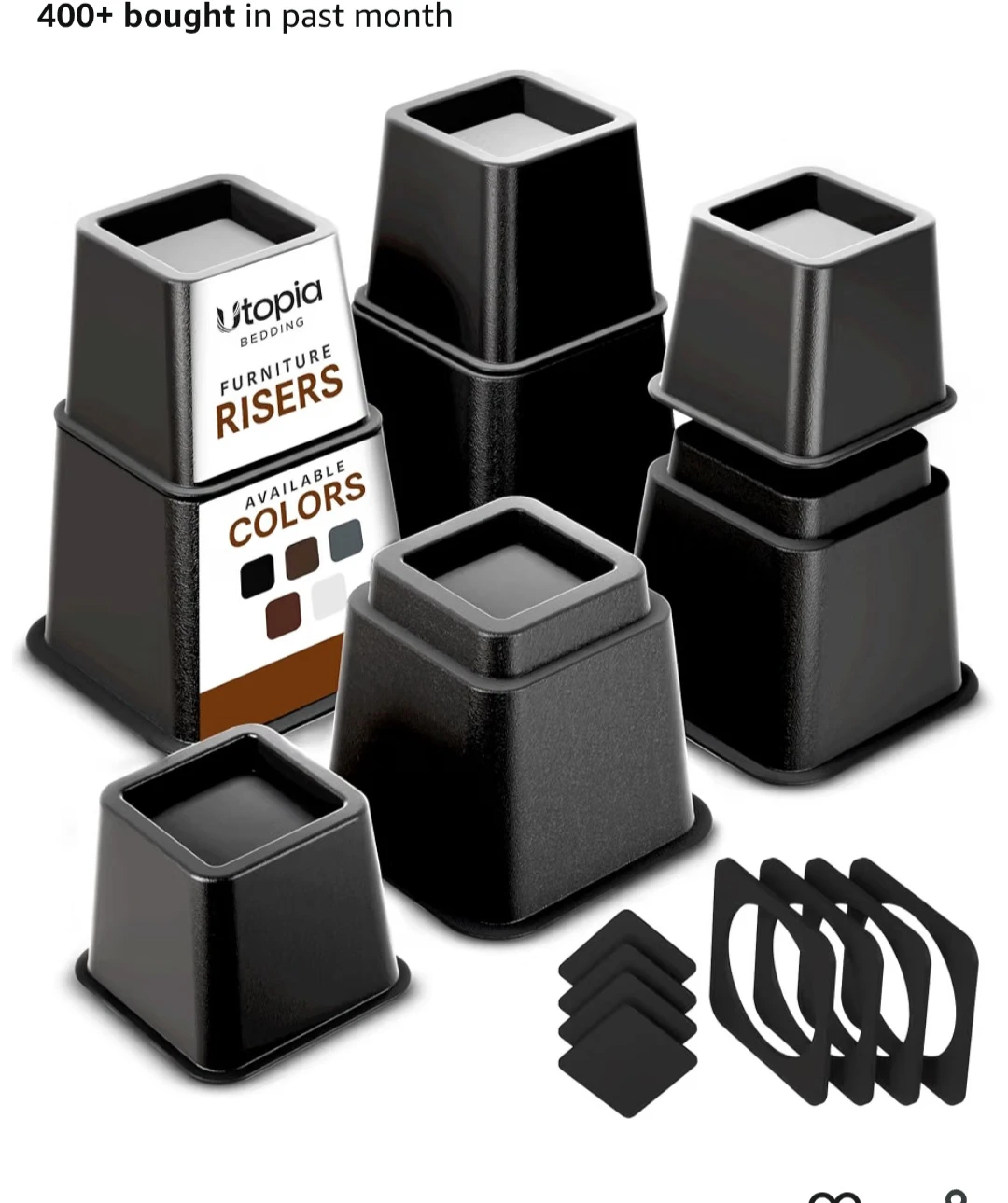 Adjustable Furniture Risers - 8 Pack| Bed Risers - photo 4