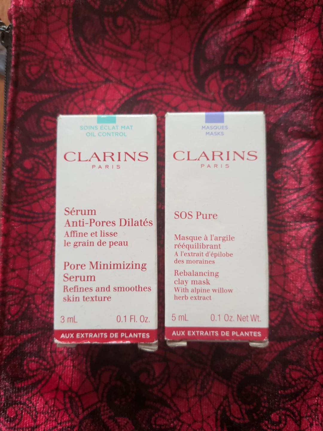 Clarins Pore Minimizing Serum & SOS Pure Clay Mask Set