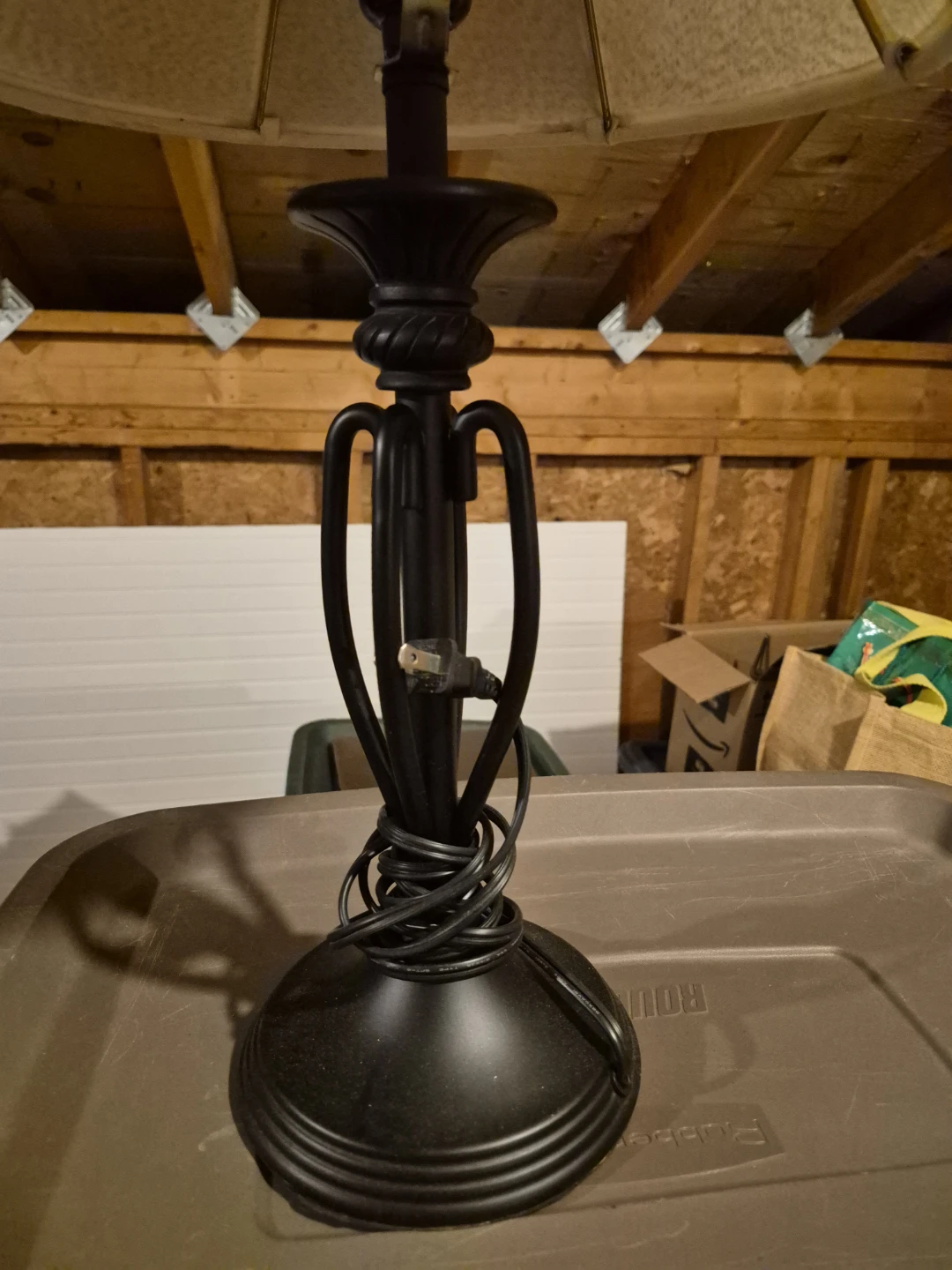 Black Table Lamp with Off-White Shade🏈 - photo 2