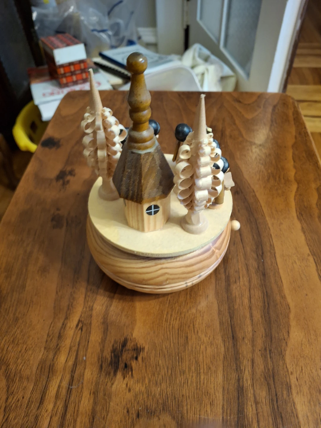 Wooden Musical Carousel with Figurines - photo 2