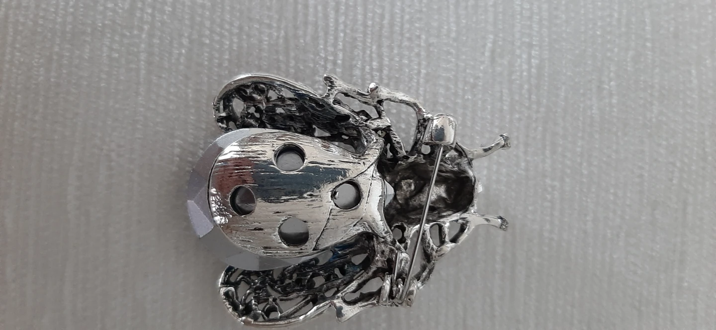 Cute Bug Brooch with a Red Gemstone. - photo 5