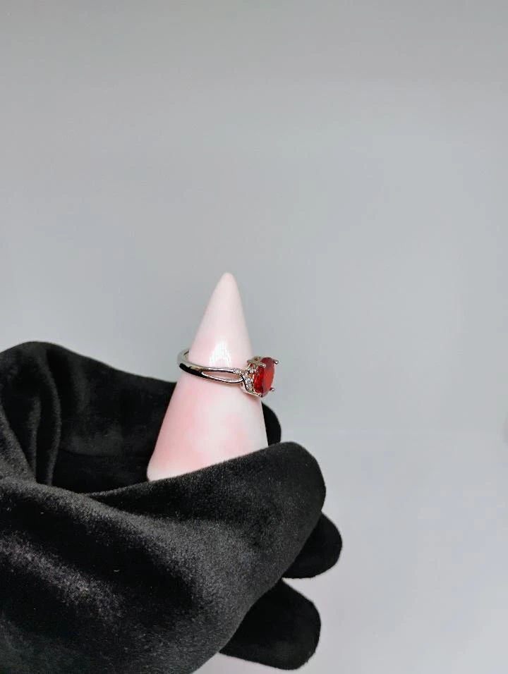 Red Oval Beauty 925 silver ring - photo 3