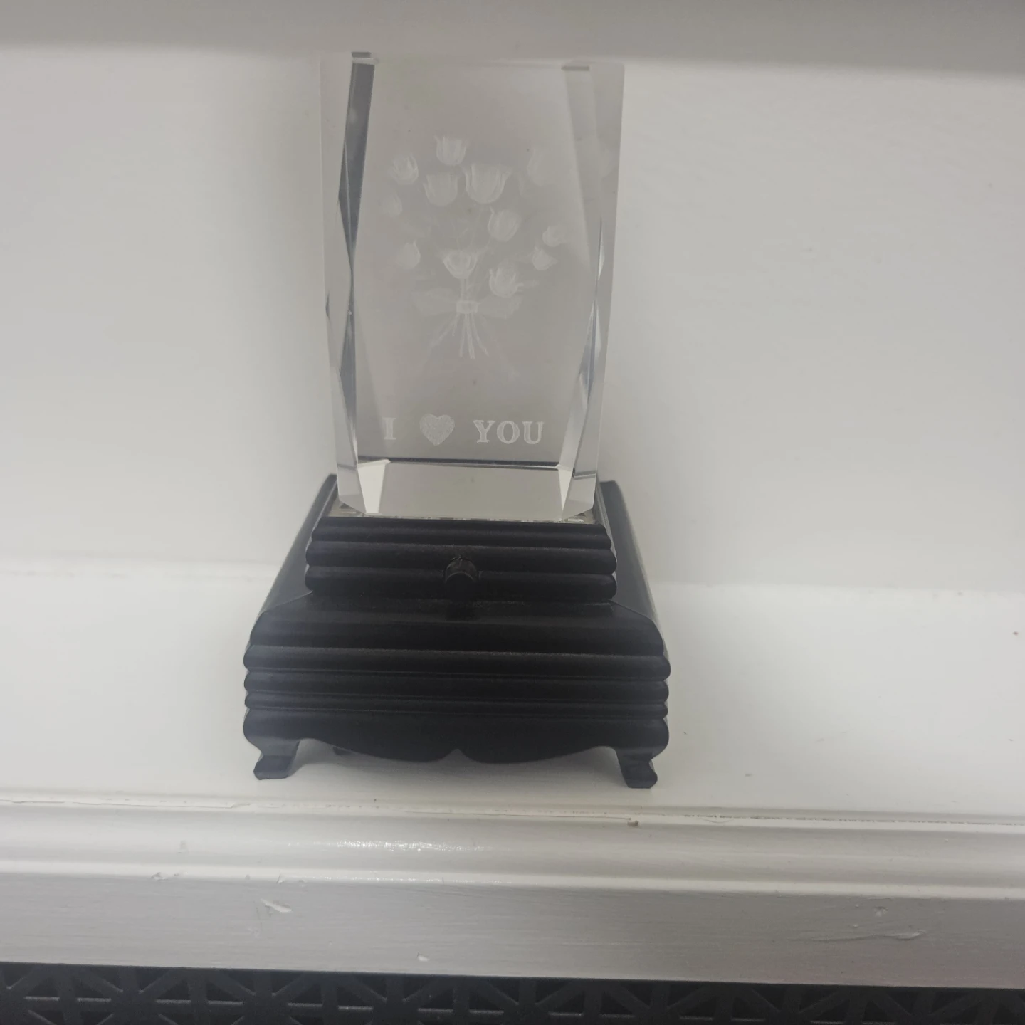 3D etched "I Love You" decorative Glass - photo 2