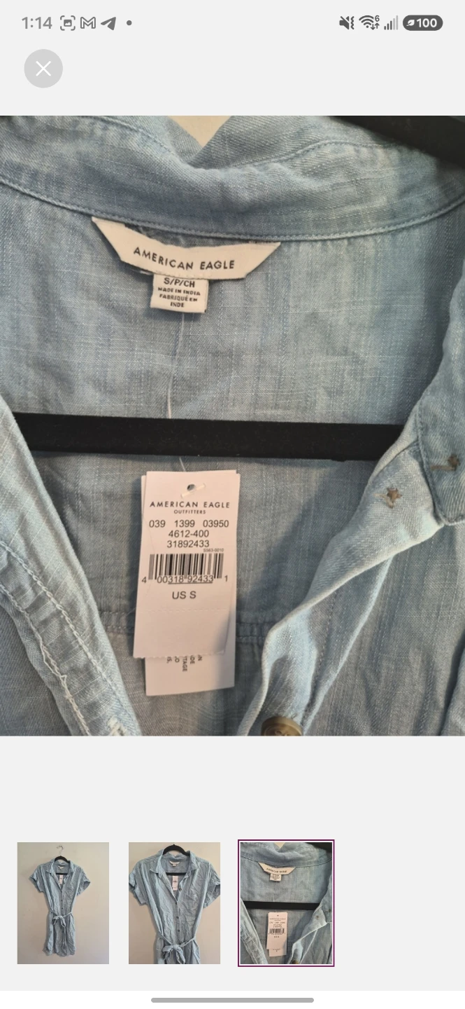 American Eagle Light Blue Shirt Dress - photo 3
