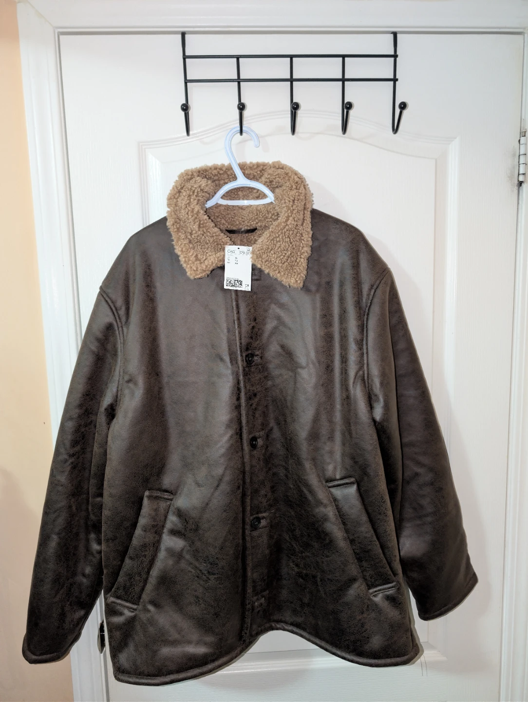H&M Mens Faux Leather Jacket XL Oversize