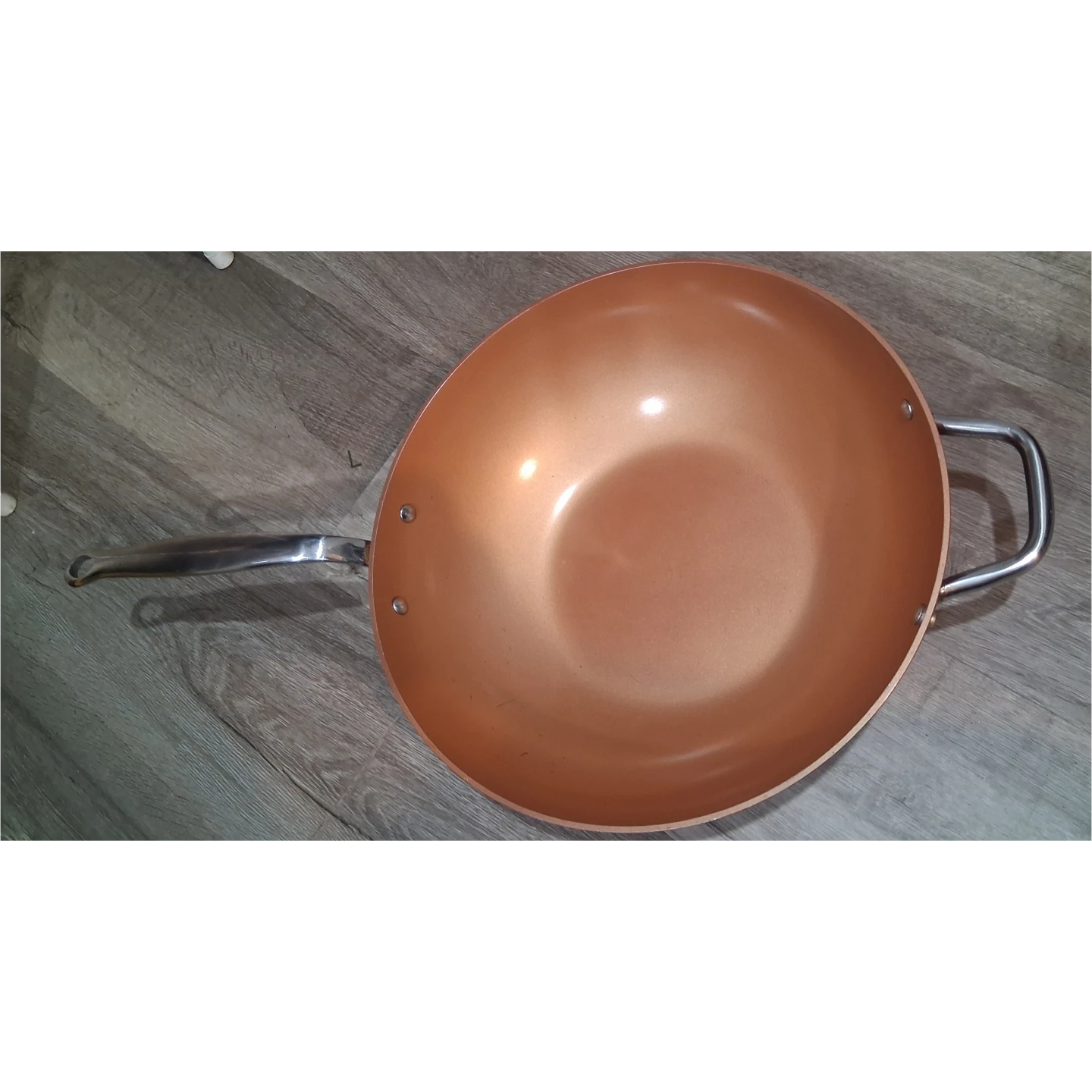 Simply Ming Copper  Wok Large 13 inch Non Stick Red