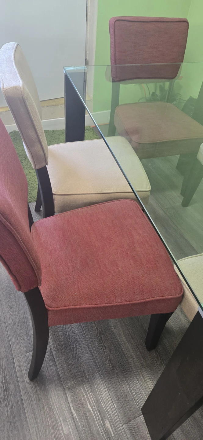 ASHLEY Glass Dining Table with 6 Chairs - photo 5