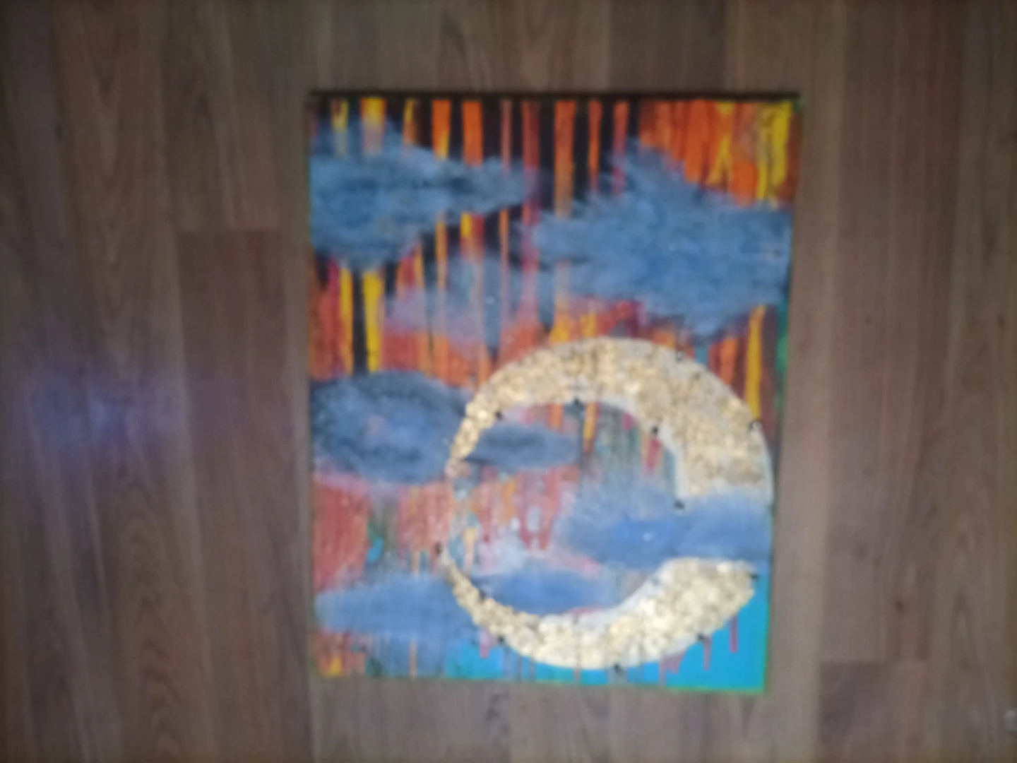 Abstract Moon Canvas Painting