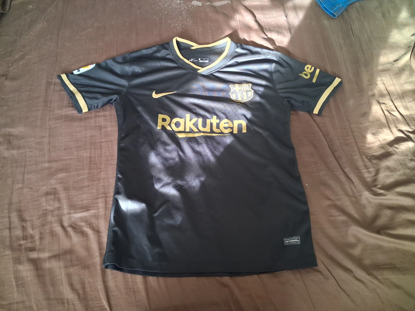 FC Barcelona Messi Jersey Black and Gold
